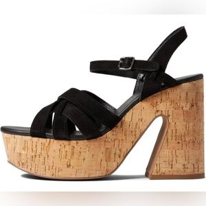 Free People Black and Tan Platform Heels